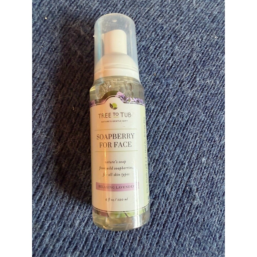 Tree To Tub Organic Soapberry Face Wash w/ Lavender Oil for Acne Prone Skin